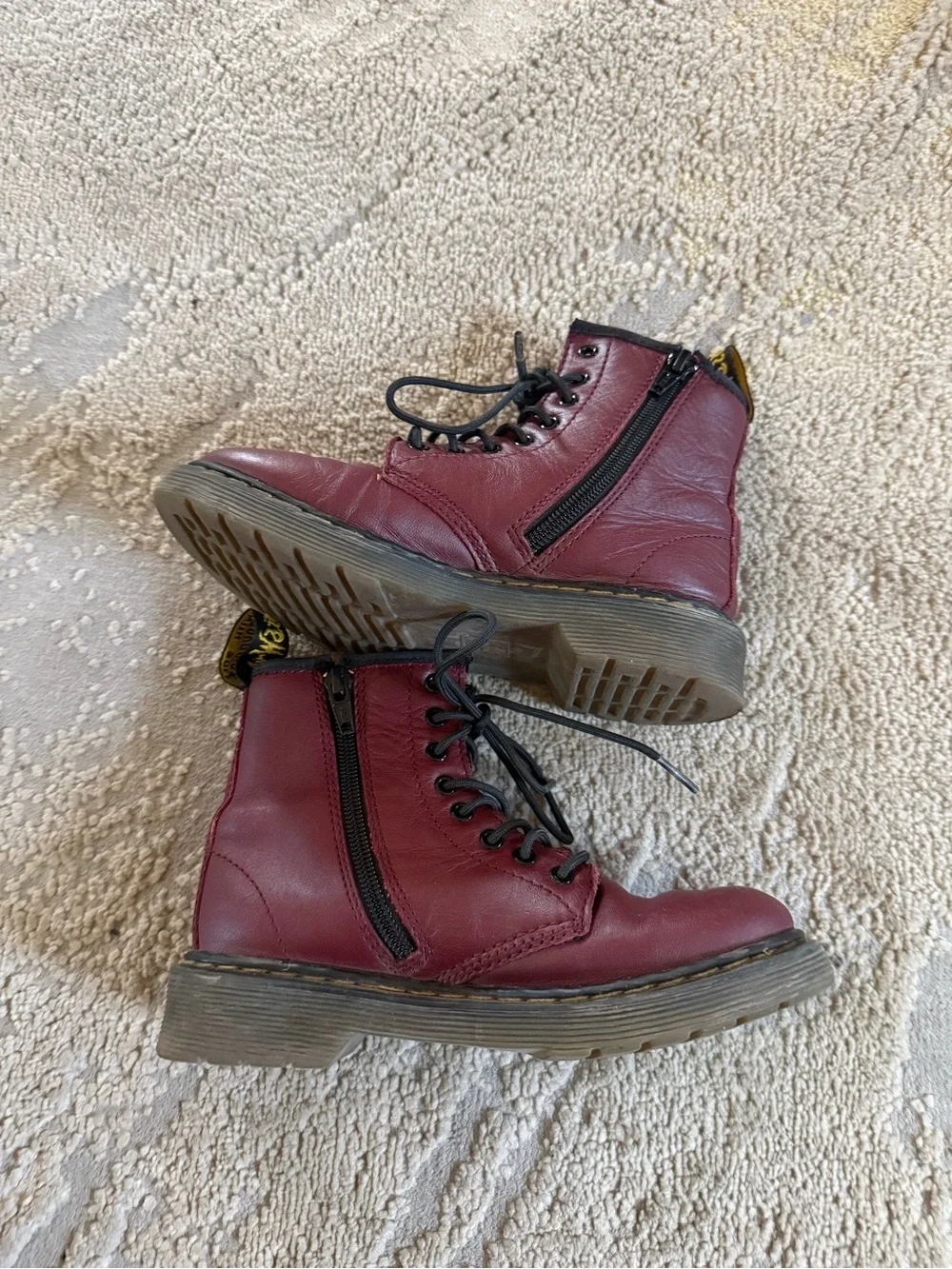Dr. Martens Boots maroon red lace up 1460J AW004 size 13